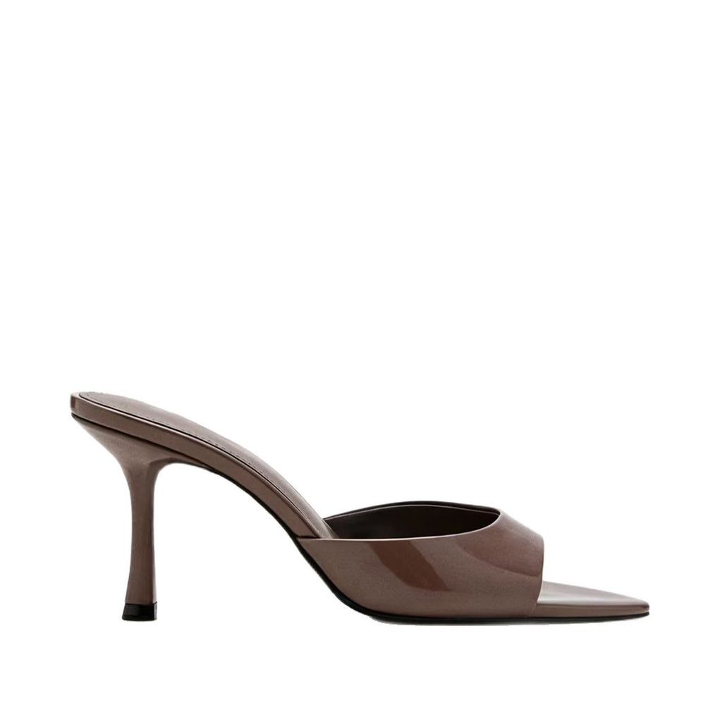 Patent Leather Mule High-Heel Sandals