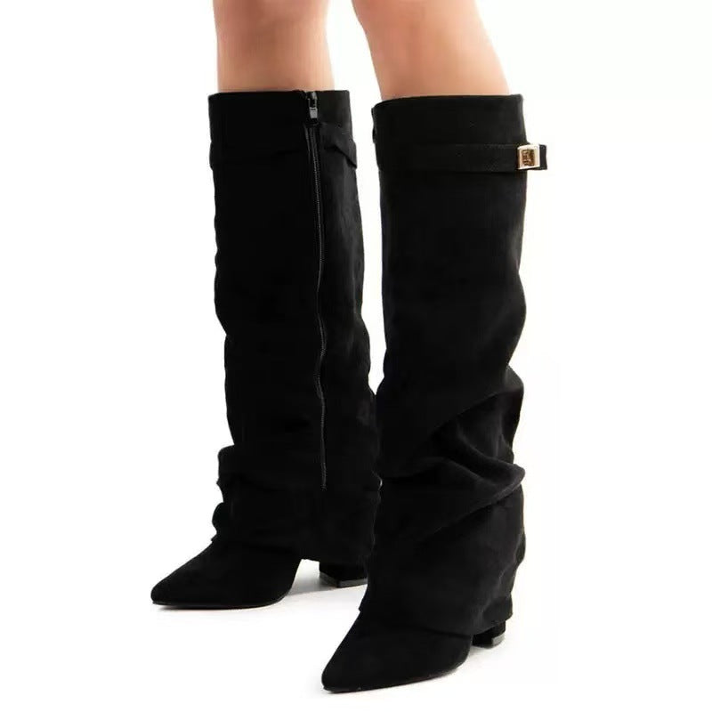 Pointed Toe Slouch Boots