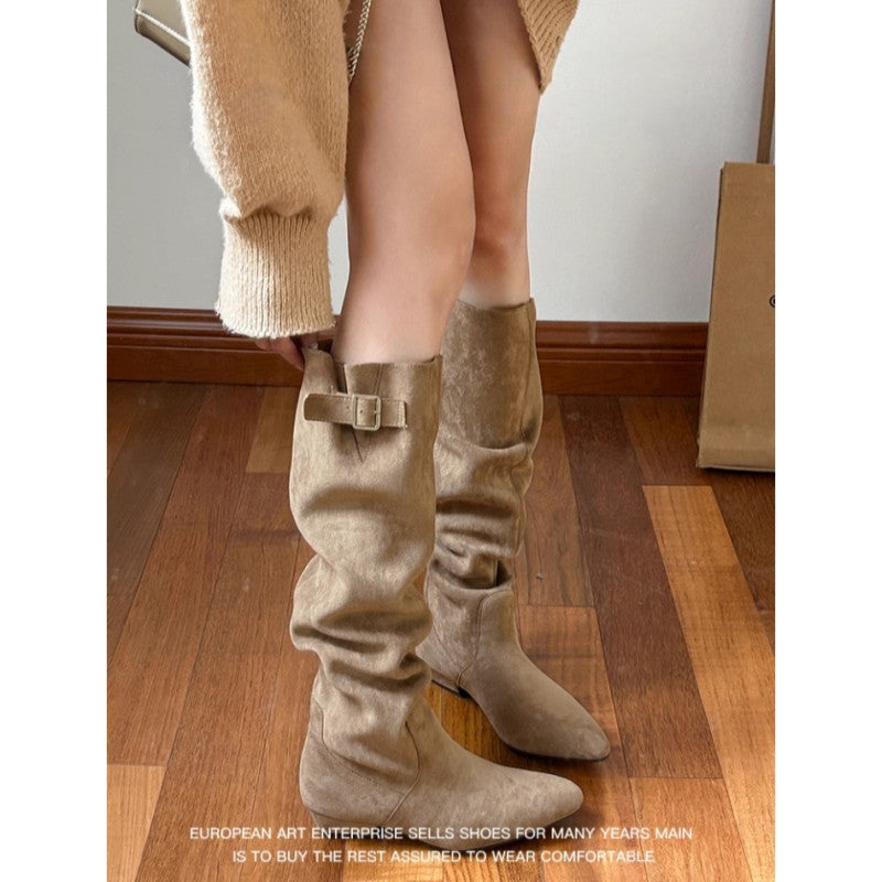 Knee-high chunky boots