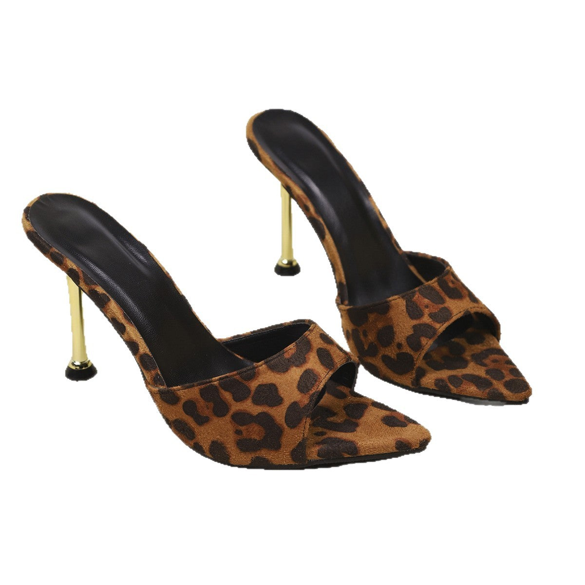 Pointed Toe High-Heeled Slippers